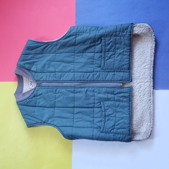 Vintage Other - Vintage Green Padded Sherpa-Lined Zip-Up Vest